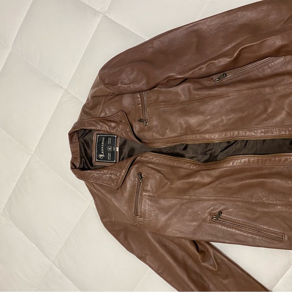 Leonardo Leather and Gold Leather Jacket - Picture 3 of 4